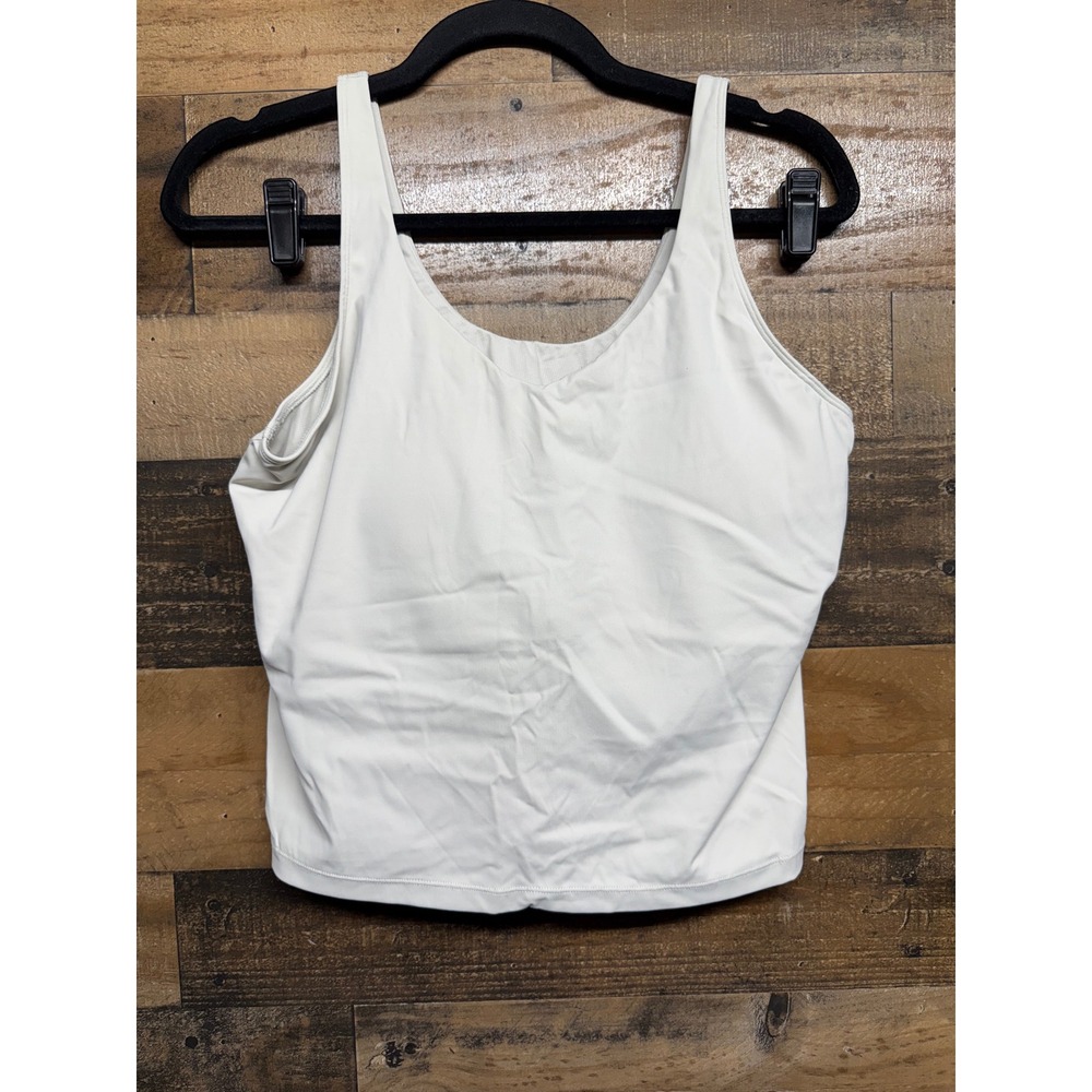 Zyia Active Tank Top Womens XL White Shelf Bra Athletic Yoga Workout Camisole